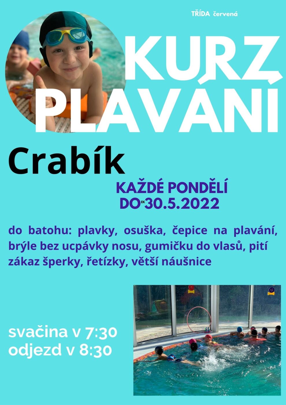 PLAVÁNÍ v CRABÍKU červená třída