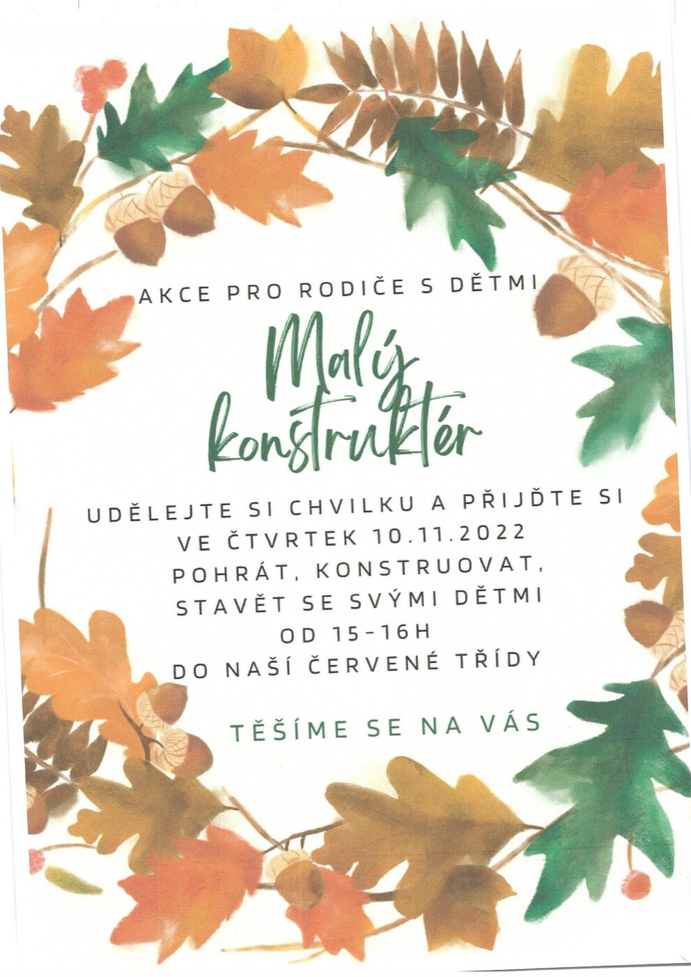 Malý konstruktér v červené třídě